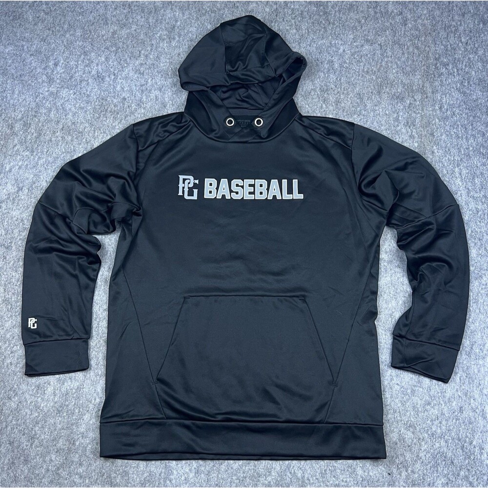 Perfect Game Apparel Men's Hoodie PG Baseball Pullover Lightweight Black Size M